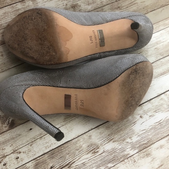 Badgley Mischka Ponderosa Silver Peep Toe Pumps - Picture 7 of 10